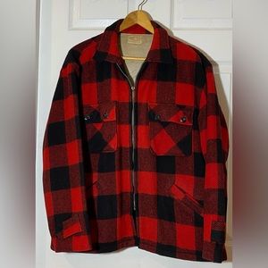 Vintage Sears 50’s / 60’s Men’s Buffalo Plaid Wool Jacket / Coat - Large